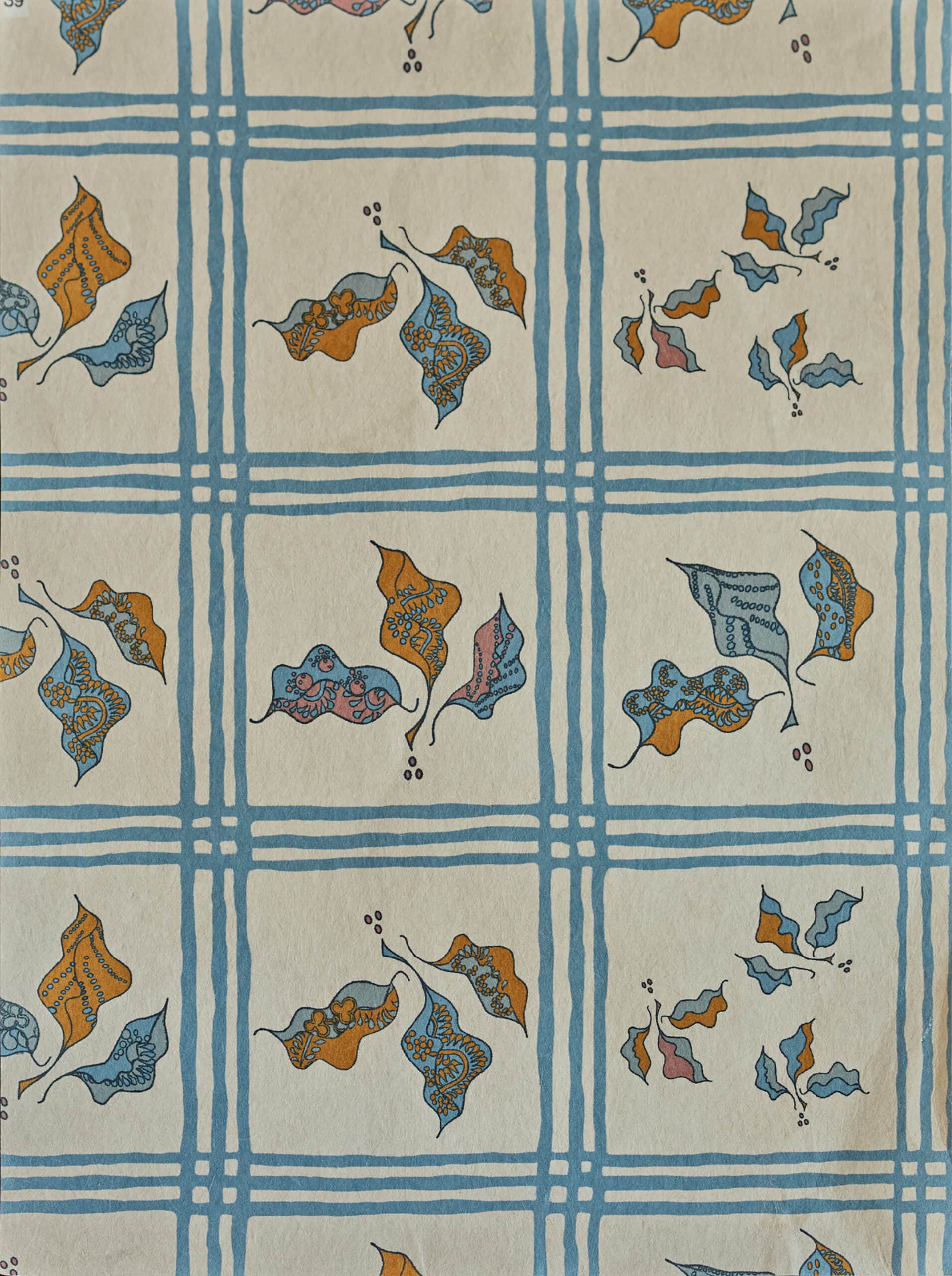 Gingham Leaf Blueberry Wallpaper