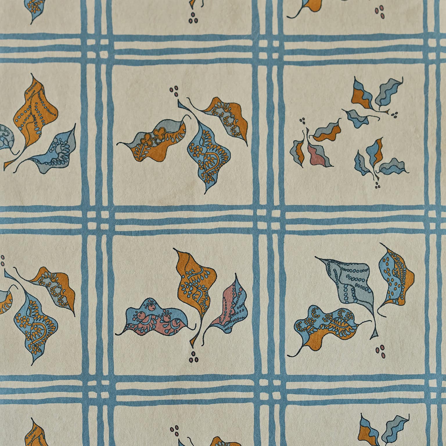 Gingham Leaf Blueberry Wallpaper